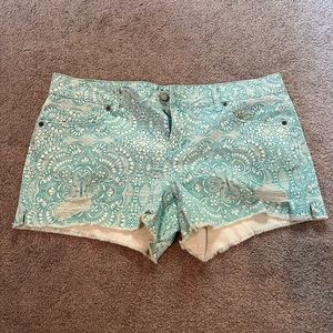 Aeropostale Patterned Jean Shorts